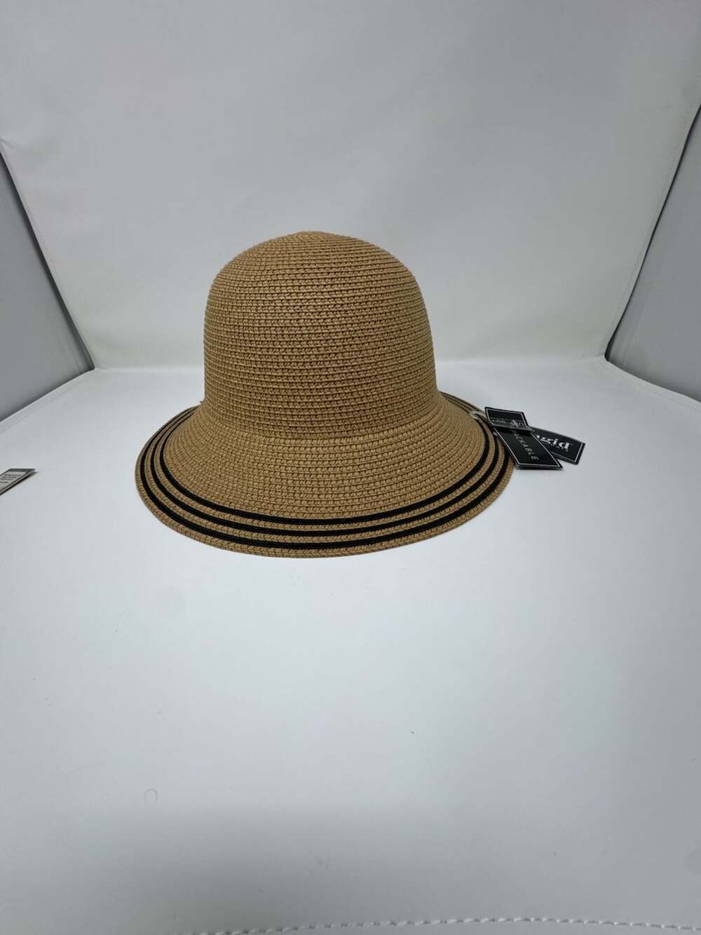 Magid Packable UPF 50+ Striped Straw Sun Hat